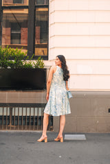 Isabella Dress - Tiger Print Blue Grass