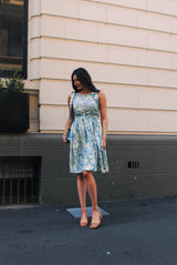 Isabella Dress - Tiger Print Blue Grass