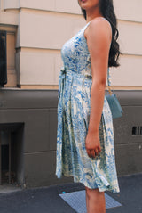 Isabella Dress - Tiger Print Blue Grass