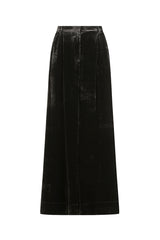 Josie Silk Velvet Pants - Black
