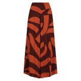 Sarinande Pants - Abstract Block Print Ochre and Bark