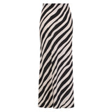 Siham Bias Skirt - Free Form Stripe Licorice and Cream