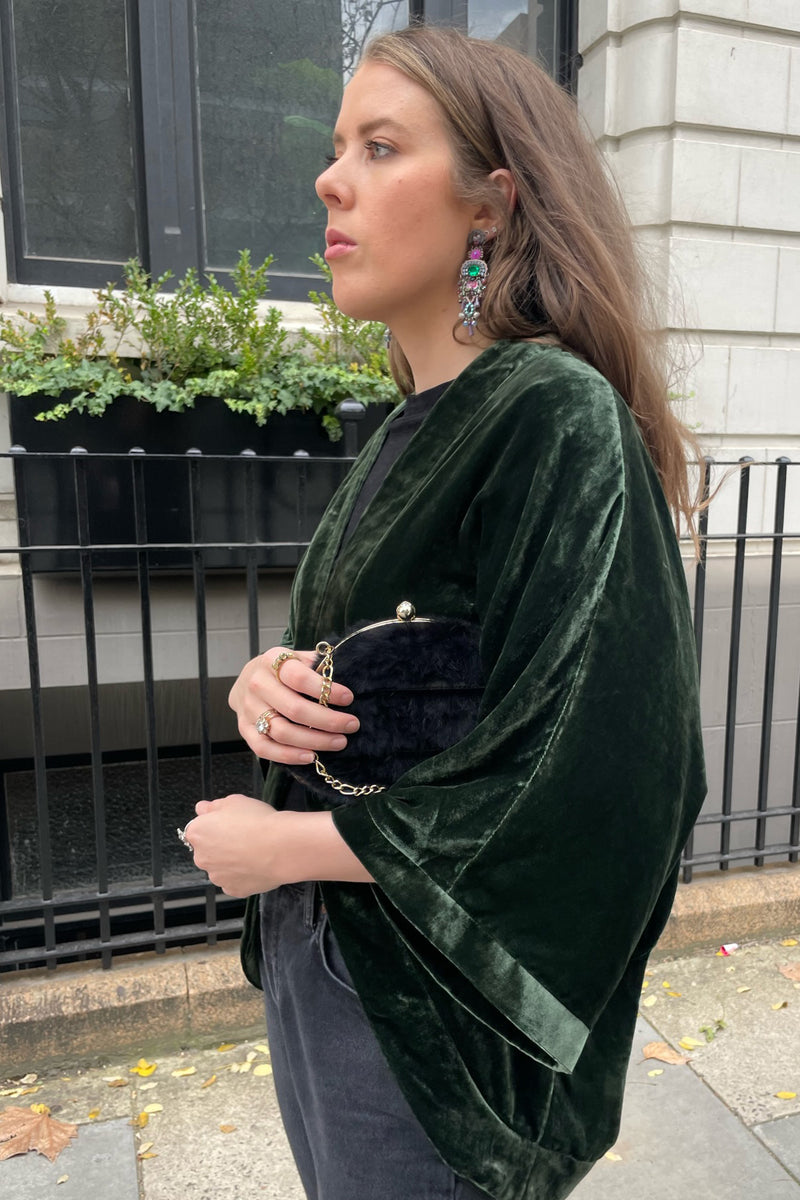 Emerald Bella Velvet Kimono