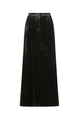 Josie Silk Velvet Pants - Black