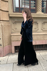 Josie Silk Velvet Pants - Black