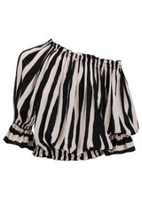 Lulu Top Black and Cream Stripe