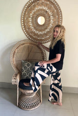 Sarinande Pants - Abstract Block Print black and coffee