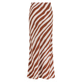 Siham Bias Skirt - Free Form Stripe Coffee and Cream