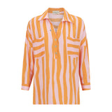 Rio Shirt - Free Form Stripe Musk and Apricot