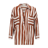 Rio Shirt - Free Form Stripe Coffee and Cream