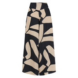 Sarinande Pants - Abstract Block Print black and coffee