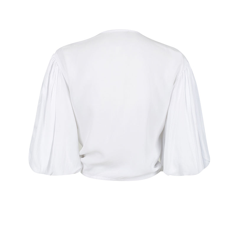 Crystal Wrap Top - White Viscose