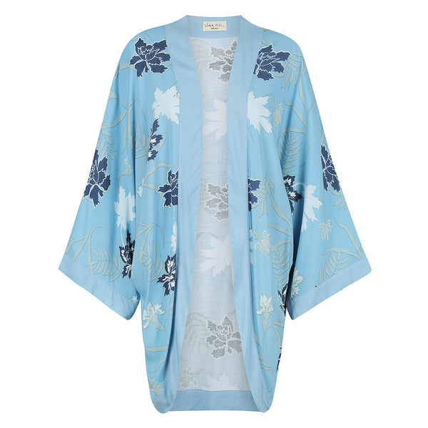 Holly Kimono - Mystery Gardenia Blue Dreams