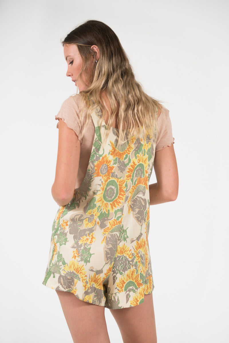 Head Over Heels Jumpsuit - Sunflower Print