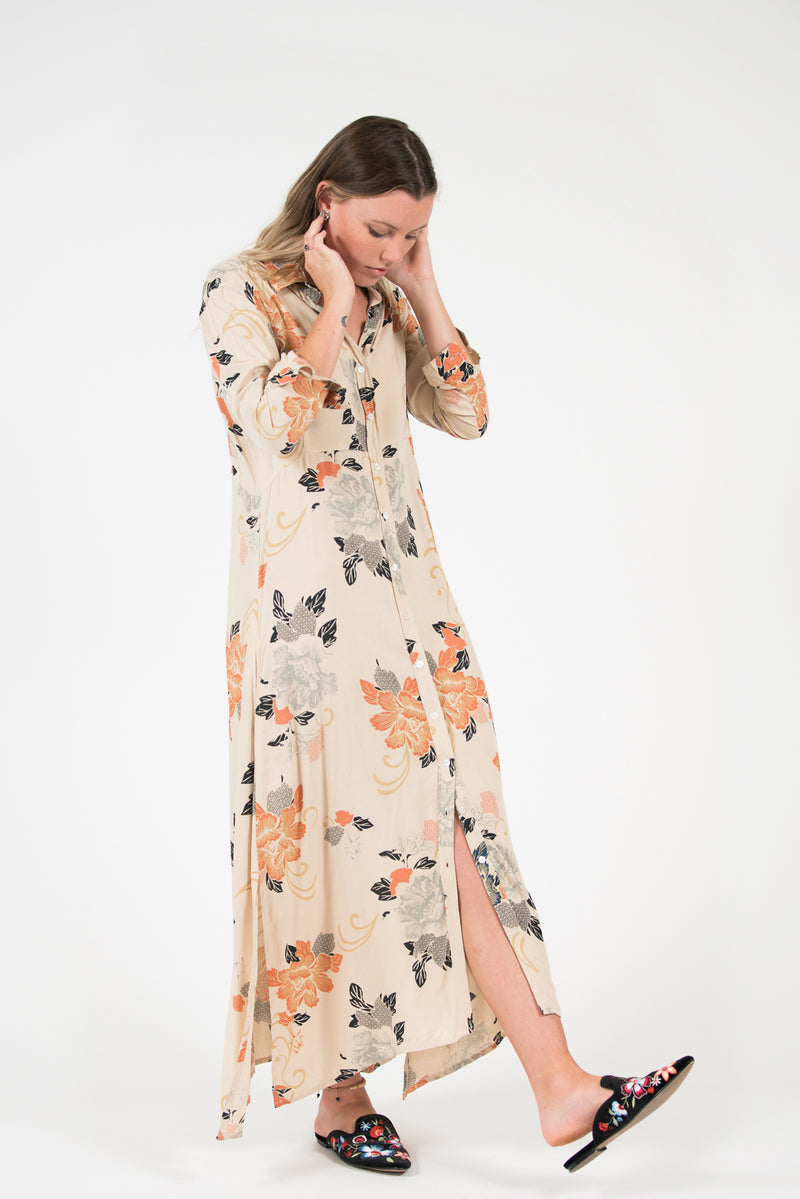 George Dress - Rust Oriental print