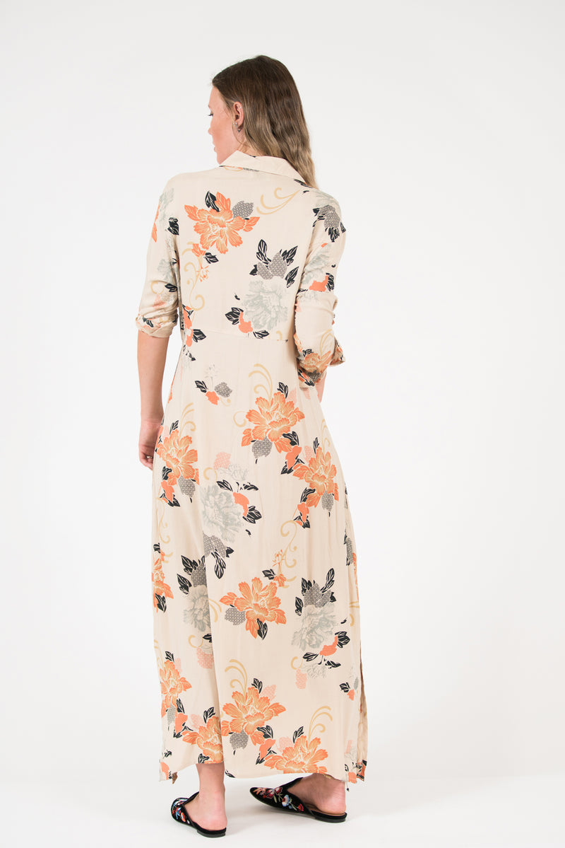 George Dress - Rust Oriental print