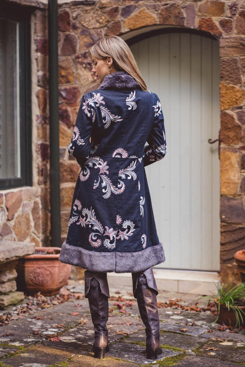 Ember Coat - Black Paisley