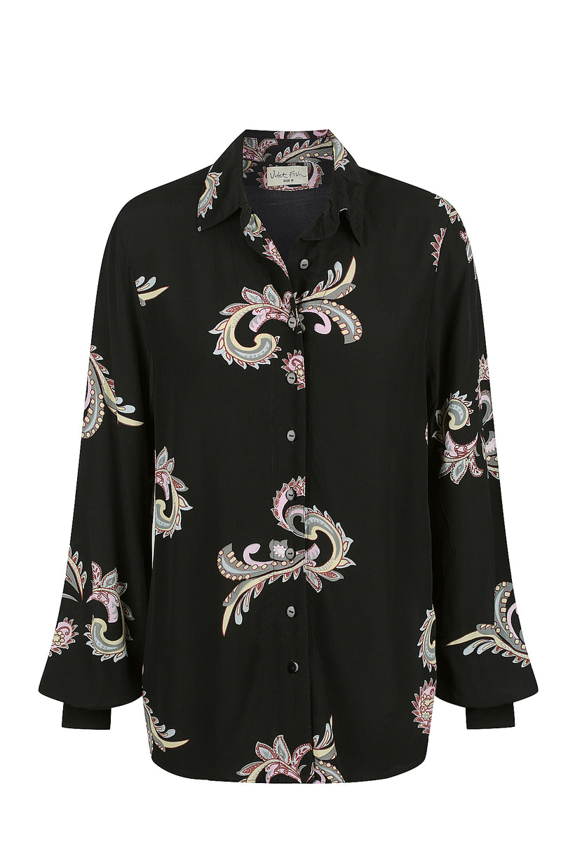 Sienna Shirt - Paisley Black