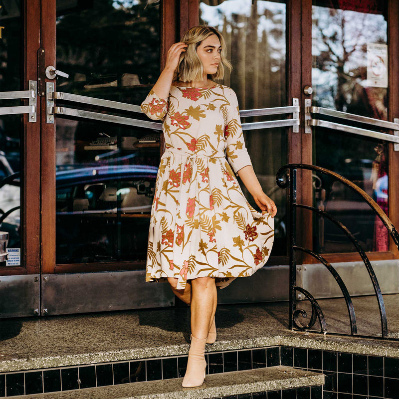 Stormy Weather Dress - Mystery Gardenia Sand Rose