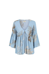 Goldie Top - Australis Print Dusk Blue