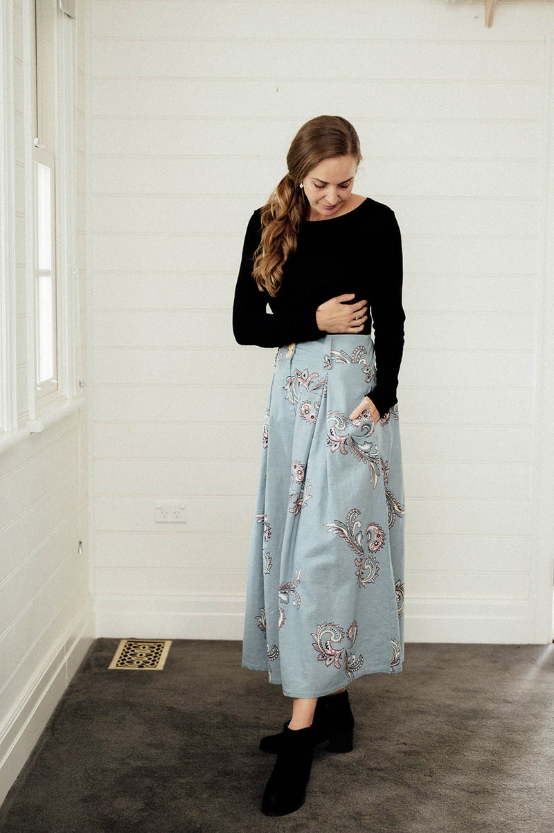 Faith Skirt - Cloud Paisley