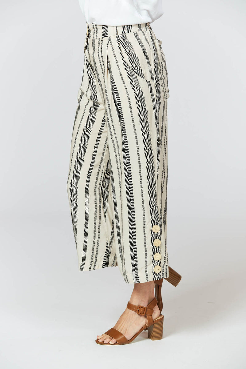 Harmony Pants - Seashell Feather Print