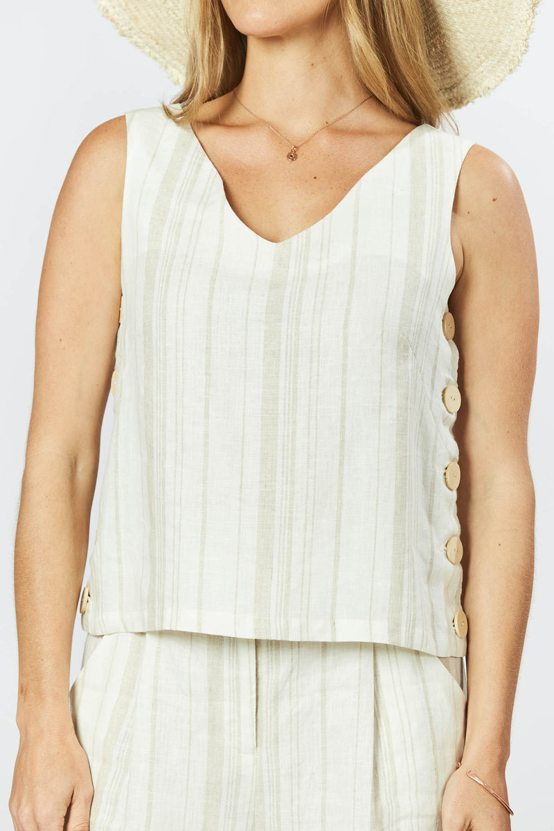 Harmony Top - Sand Stripe