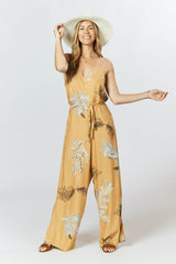 Melody Jumpsuit - Australis Print Ochre