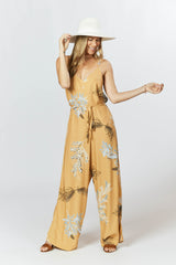 Melody Jumpsuit - Australis Print Ochre