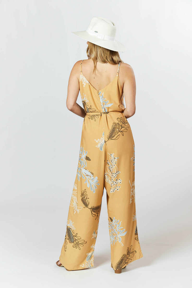 Melody Jumpsuit - Australis Print Ochre