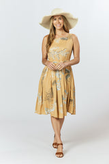 Isabella Dress - Australis Print Ochre