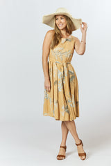 Isabella Dress - Australis Print Ochre