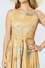 Isabella Dress - Australis Print Ochre