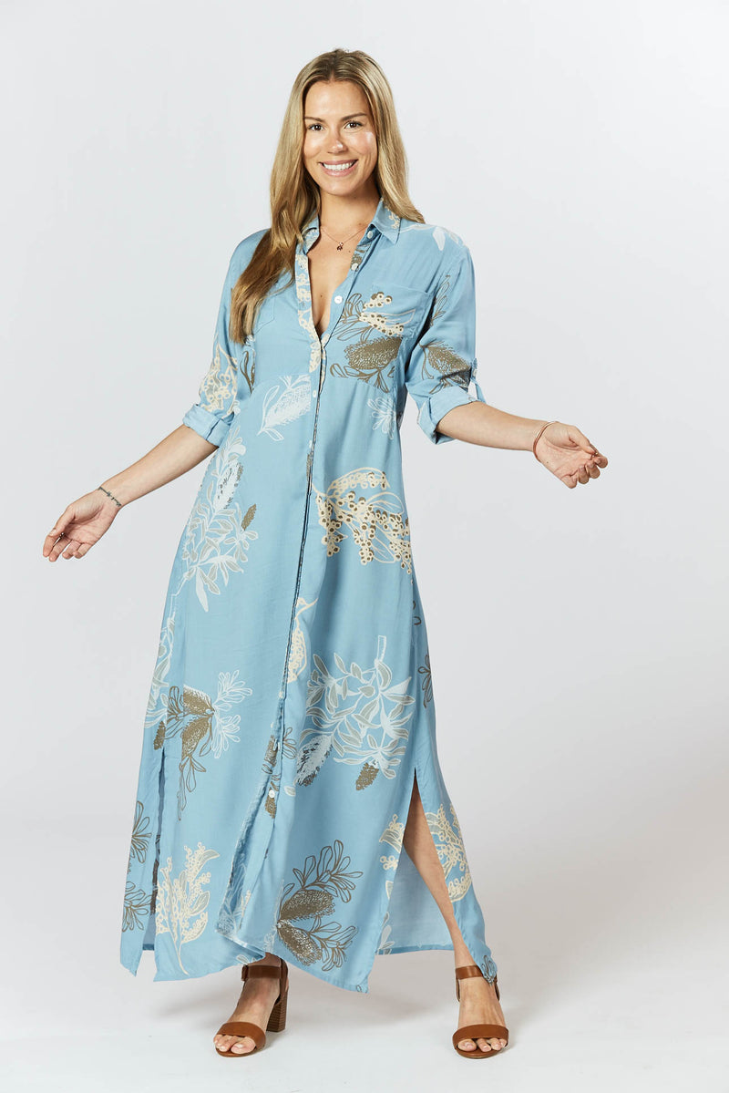 George Dress - Australis Print Dusk Blue