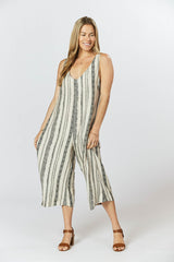 Mistle Jumpsuit - Seashell Feather Stripe