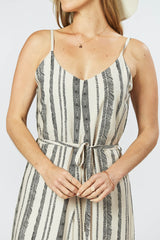 Melody Jumpsuit - Seashell Feather Stripe