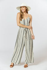 Melody Jumpsuit - Seashell Feather Stripe