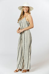 Melody Jumpsuit - Seashell Feather Stripe