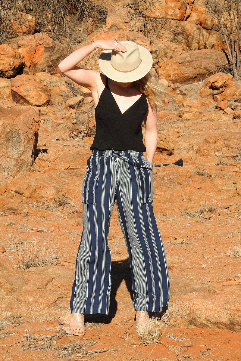 Willow Pant - Navy Stripe