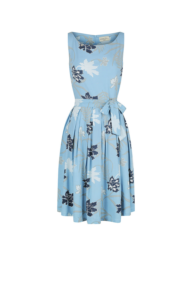 Isabella Dress - Mystery Gardenia Print  Blue Dreams